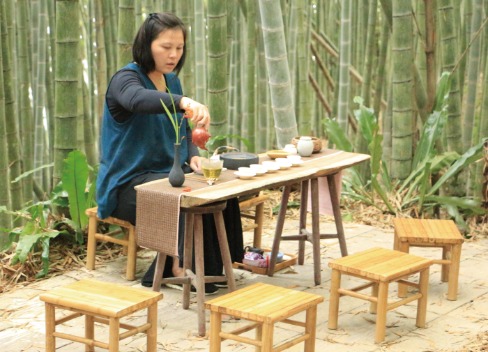 竹林茶席品茗
